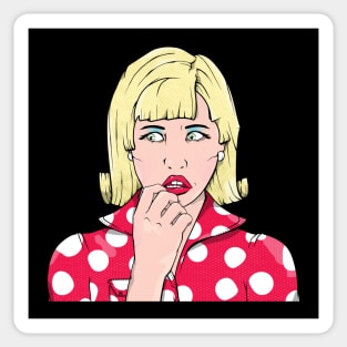 Worried Woman Pop Art Sticker